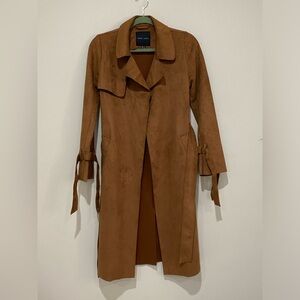 New Look Faux Suede Trench Jacket